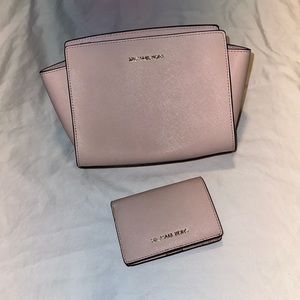 Pink Michael Kors purse and wallet set